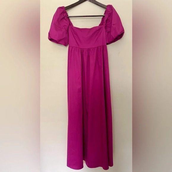 FOREVER 21 Women’s Maxi Dress Puff Sleeves Corset Empire Waist Fuchsia Size‎ S - Picture 7 of 16